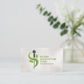 Carte De Visite Acupuncture Aiguille et Feuille (Debout devant)