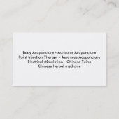 Carte De Visite Acupuncture chinoise (Dos)