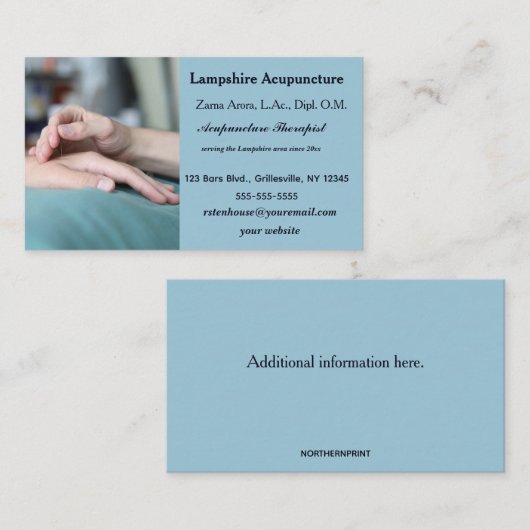 Carte De Visite Acupuncture modifiable (Devant / Derrière)