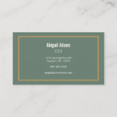 Carte De Visite Adaptable et professionnelle Vert et Or (Dos)