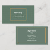 Carte De Visite Adaptable et professionnelle Vert et Or (Devant / Derrière)