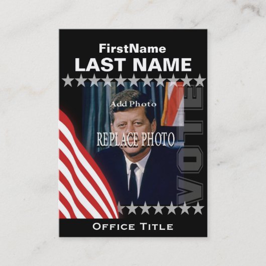 Carte De Visite Add Photo Campaign Template Business Card (Devant)