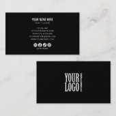 Carte De Visite Add your custom logo circle professional black (Devant / Derrière)