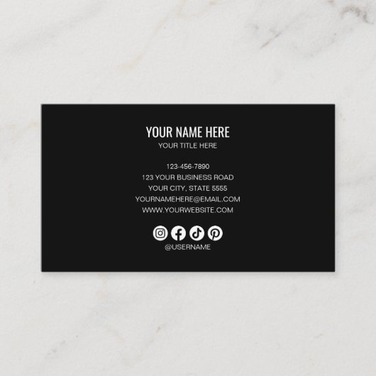 Carte De Visite Add your custom logo circle professional black (Devant)