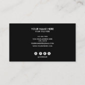 Carte De Visite Add your custom logo circle professional black (Dos)
