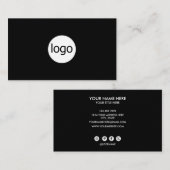 Carte De Visite Add your custom logo circle professional black (Devant / Derrière)