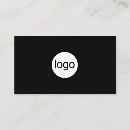 Carte De Visite Add your custom logo circle professional black (Devant)