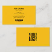 Carte De Visite Add your custom logo circle professional black Gol (Devant / Derrière)