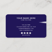 Carte De Visite Add Your Custom Logo Circle Professional Blue (Dos)