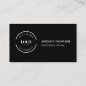 Carte De Visite Add your custom logo QR code black Modern Design (Devant)