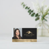 Carte De Visite Add Your Logo Photo Luxury Real Estate Agent  (Debout devant)
