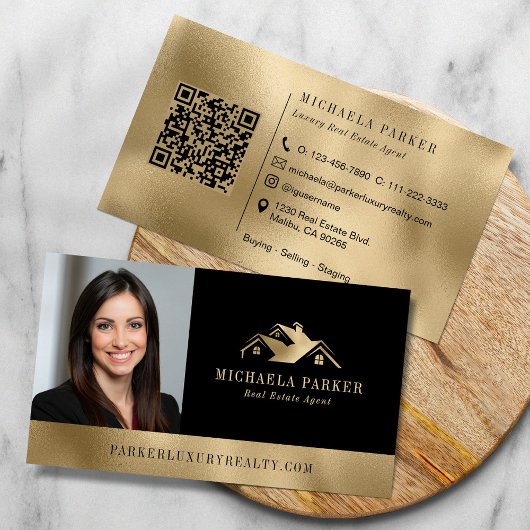 Carte De Visite Add Your Logo Photo Luxury Real Estate Agent 