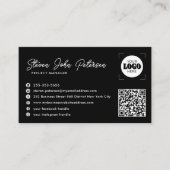 Carte De Visite Add your logo professional QR code black (Devant)