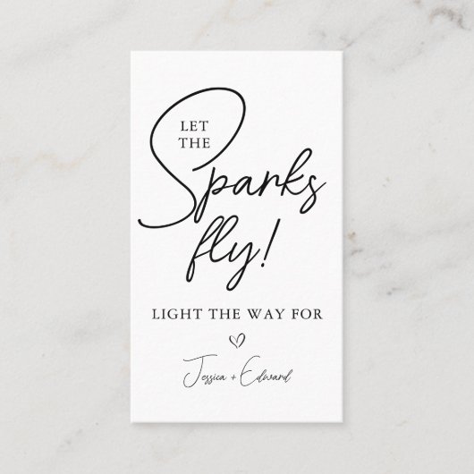 Carte De Visite Adieu Étincelant Laissez Les Étincelles S'envoler  (Devant)