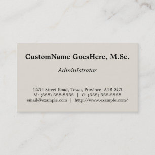 Carte de visite administrateur de mode ancien