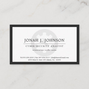 Carte De Visite Administrateur Réseau Style Minimal BW Blk Bdr