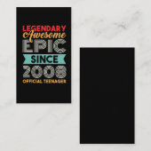 Carte De Visite Adolescent officiel 13e anniversaire Treize ans (Devant / Derrière)