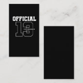 Carte De Visite Adolescent officiel 13e anniversaire Treize ans (Devant / Derrière)