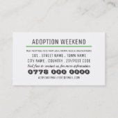 Carte De Visite Adopt Don't Shop, Pet Adoption Evénement Publicité (Dos)