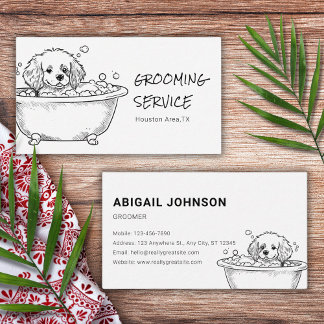 Carte De Visite Adorable animal de compagnie Grooming Main Drag Ch
