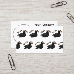 Carte De Visite Adorable Crested Puffin Cartoon Natation