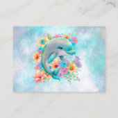 Carte De Visite Adorable Dolphin et Florals Livre pour bébé (Dos)