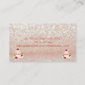 Carte De Visite adorable, Gratté, Glitterie, Cupcake, (Dos)