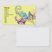 Carte De Visite adorable petit vecteur d'oiseau bleu (Devant / Derrière)