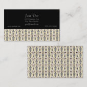 Carte De Visite Adorable Petite Chouette Motif sur Jaune clair (Devant / Derrière)