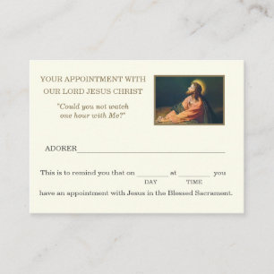 Carte De Visite Adoration eucharistique catholique Jésus Nominatio