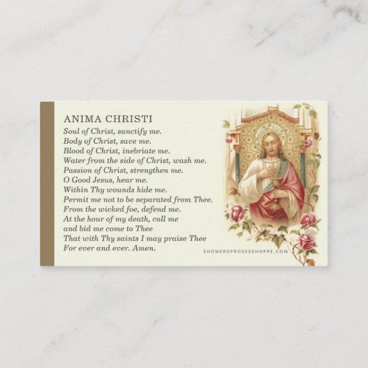 Carte De Visite Adoration eucharistique catholique Prière Jésus (Dos)
