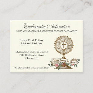 Carte De Visite Adoration eucharistique Catholique Prière Jésus En