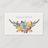 CARTE DE VISITE ADRESSE D'ALLURE BOHÉMIENNE D'ANTLER SUCCULTE FLOR (Devant)