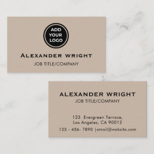 Carte de visite Adresse Logo Taupe