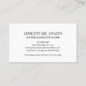 Carte De Visite Adventure Await Rustic Bears Wilderness Guide (Dos)