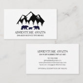 Carte De Visite Adventure Await Rustic Bears Wilderness Guide (Devant / Derrière)