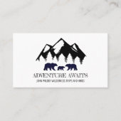 Carte De Visite Adventure Await Rustic Bears Wilderness Guide (Devant)