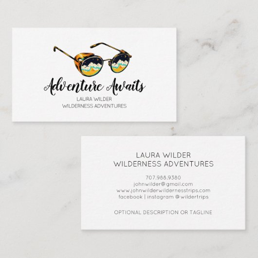 Carte De Visite Adventure Await Rustic Wilderness Guide Randonnée (Devant / Derrière)