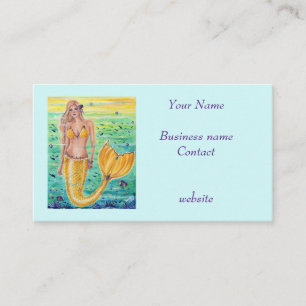 Carte De Visite Aelia Yellow mermaid art Par Renee L. Lavoie