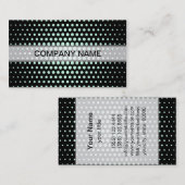 Carte De Visite Aero bleu Techno Dots Moderne Noir (Devant / Derrière)
