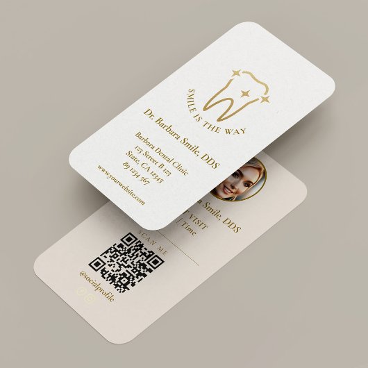 Carte De Visite Aesthetic Dentist Dental Clinic Visit White Sand