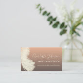 Carte De Visite Aesthetics Skincare Modern Peach Feather (Debout devant)