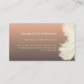 Carte De Visite Aesthetics Skincare Modern Peach Feather (Dos)