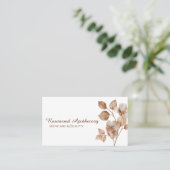 Carte De Visite Aesthétique Élégant Floral Soft Beige Professionne (Debout devant)