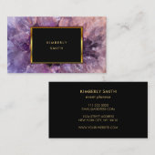 Carte De Visite Aéthyste mauve or minéral (Devant / Derrière)