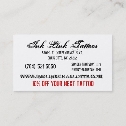 Carte De Visite Affaires Card3 de lien d'encre (Devant)