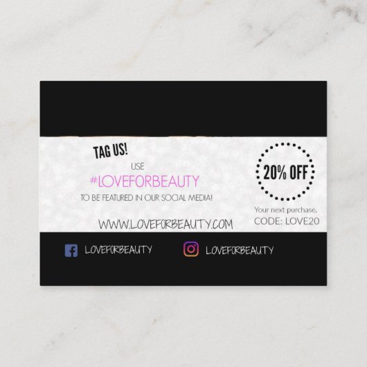 Carte De Visite Affaires de beauté (Dos)