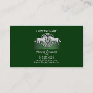 Carte De Visite Affaires de cheval lançant le celtic blanc vert