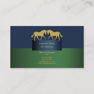 Carte De Visite Affaires de cheval lançant le vert bleu d'or