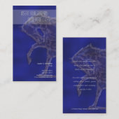 Carte De Visite Affaires de cheval lançant l'or argenté bleu (Devant / Derrière)